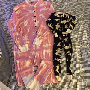 Mommy and me matching PJs onesies